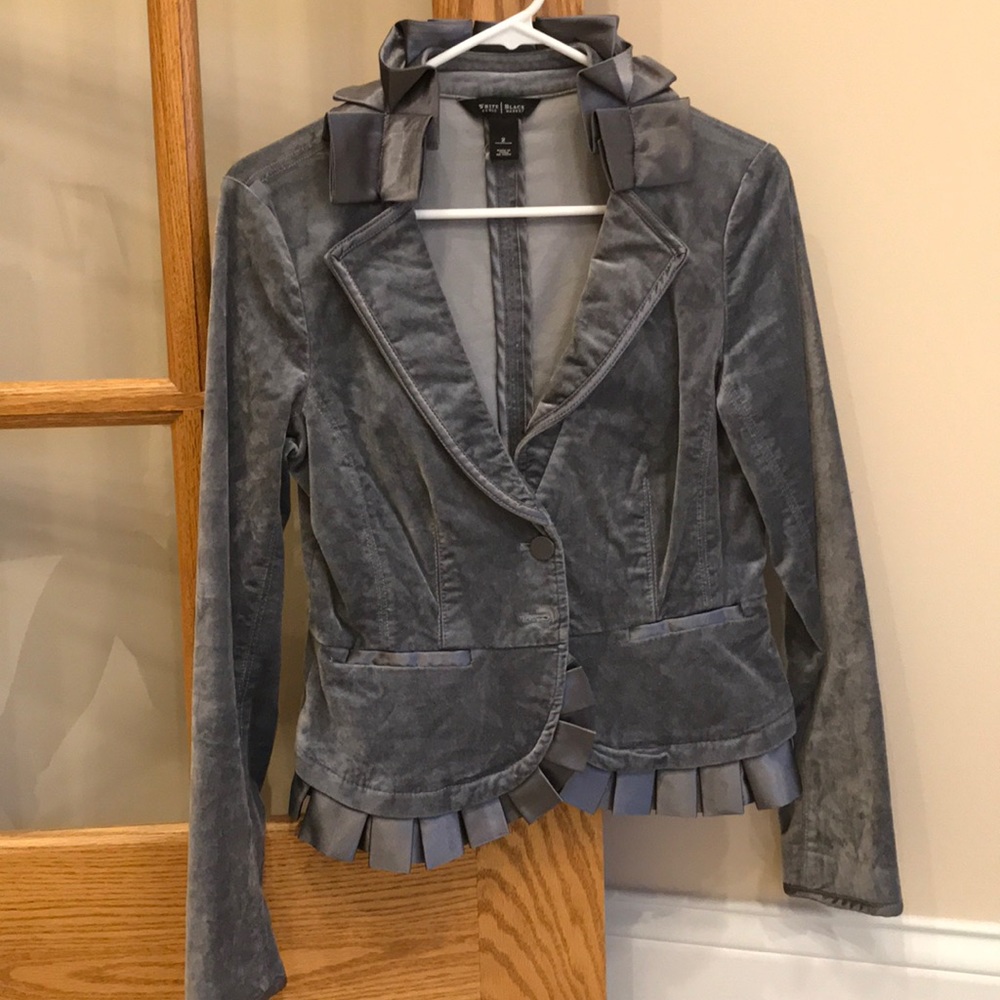 WHBM Gray velvet Blazer